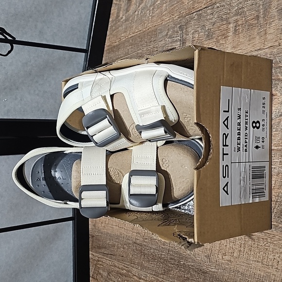 Astral Webber Cream & Gray Sandals Size 8 NWT - Picture 10 of 10